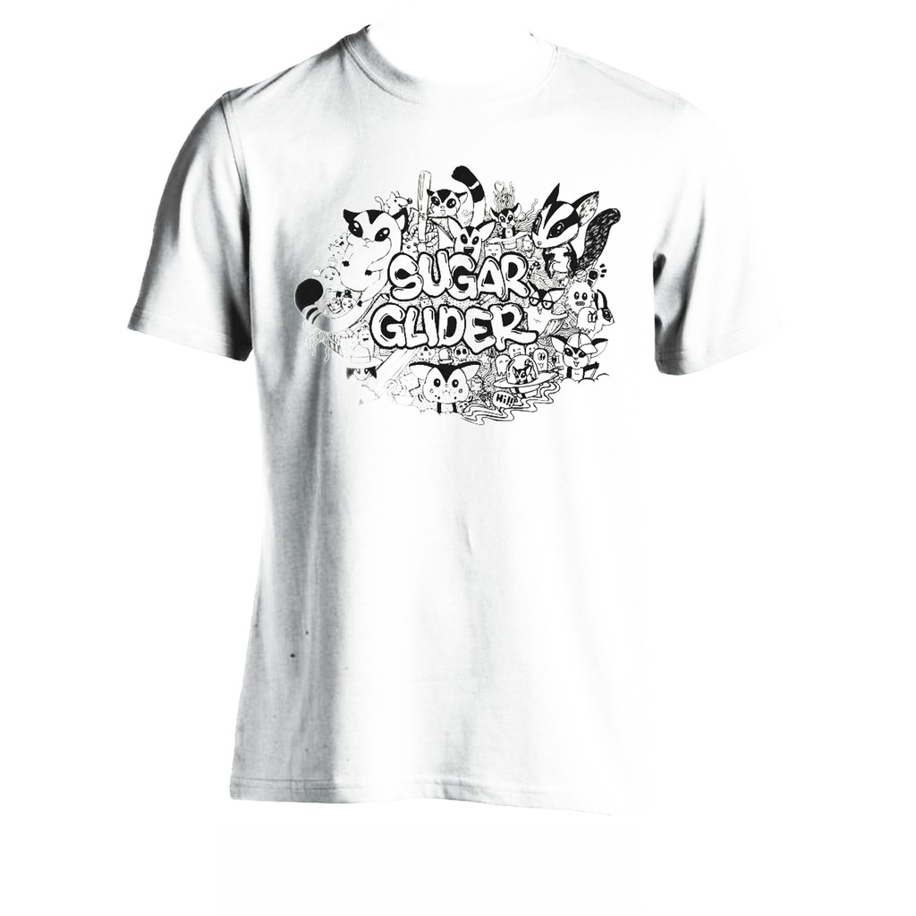 Kaos Sugar Glider Doodle Art Katun Halus
