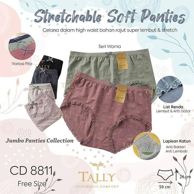 TALLY CD RAJUT 8811 FREE SIZE I FIT XL BAHAN RAJUT HALUS CELANA DALAM