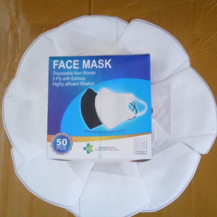 Masker Duckbill 50 Pcs 25 Pcs 20pcs 10 Pcs Tebal Mix Warna Hitam Putih Garis 3 Ply Dewasa Terbaru Du