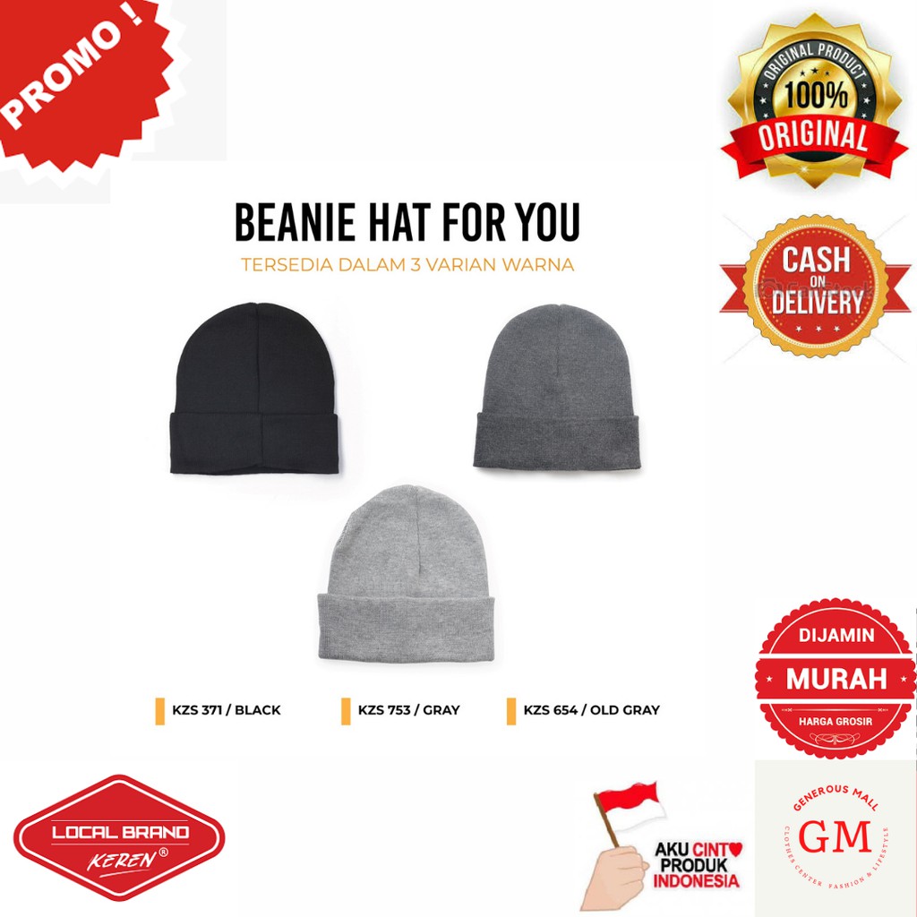 Kupluk Pria Kuzatura NC KZS 654 Brand Lokal Original Murah 3 varian Warna