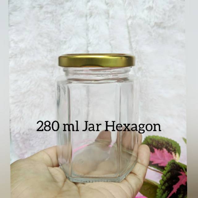 Jar kaca Hexagonal 280 ml