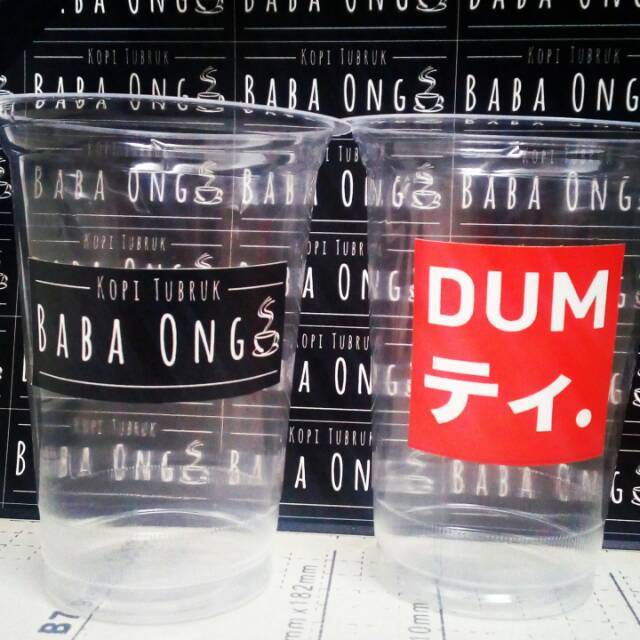 Custom gelas plastik print logo cup paket printing gelas Custom gelas plastik print logo cup paket printing gelas