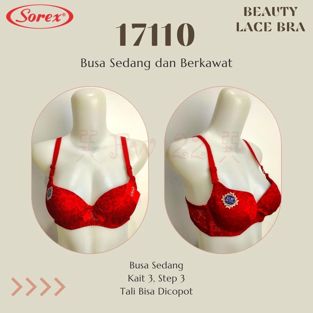 Bh Wanita | Bra Kawat Sorex 17110 untuk Cup A dengan Busa Tipis dan Brukat Cantik