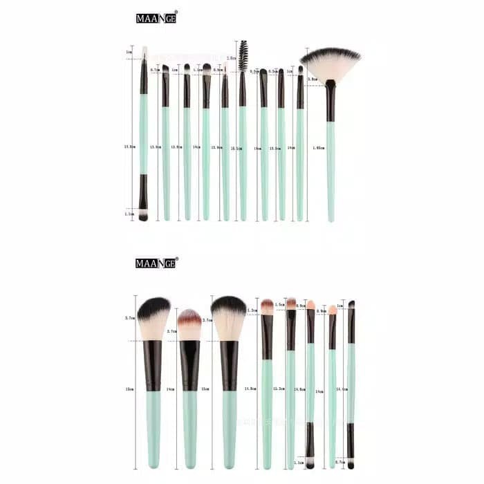 (BOW) Maange Brush 18pcs Makeup Brushes Kuas Kosmetik