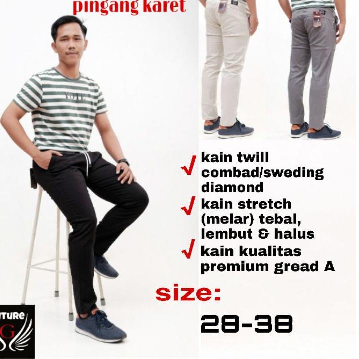 Tren Kekinian.. celana panjang pria kolor RIP (KAIN MELAR), FUTURE-G celana panjang chino pinggang k