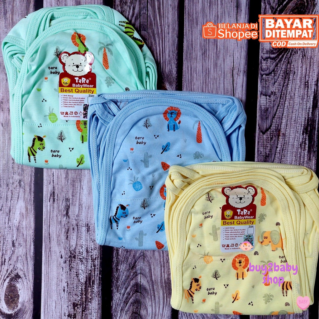 Popok bayi full print motif warna dan putih Tara Babywear 0-3 Bulan isi 3 PCS