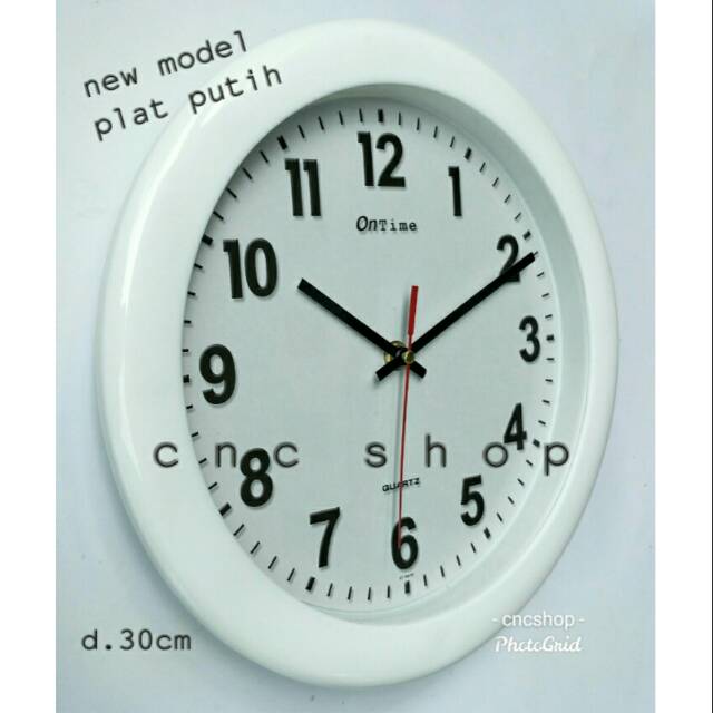 Jam Dinding Full Putih 30cm Minimalis Murah