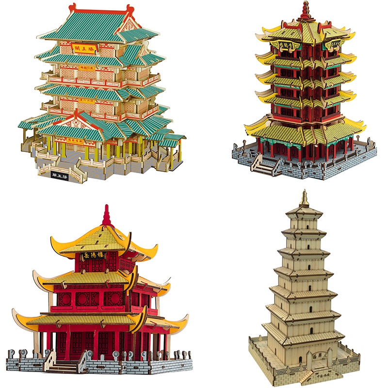 Puzzle KAYU MENARA CHINA mainan edukatif anak / Puzzle Kayu anak