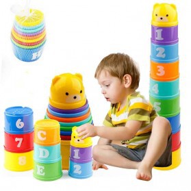 Mainan Edukasi Anak Tumpuk Cangkir Stack Cup Tower - 6M0O