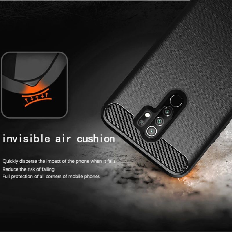 Softcase Slim Carbon Fiber Hitam Xiaomi Redmi Note 8 Pro - Case Casing Redmi Note 8pro Back Cover