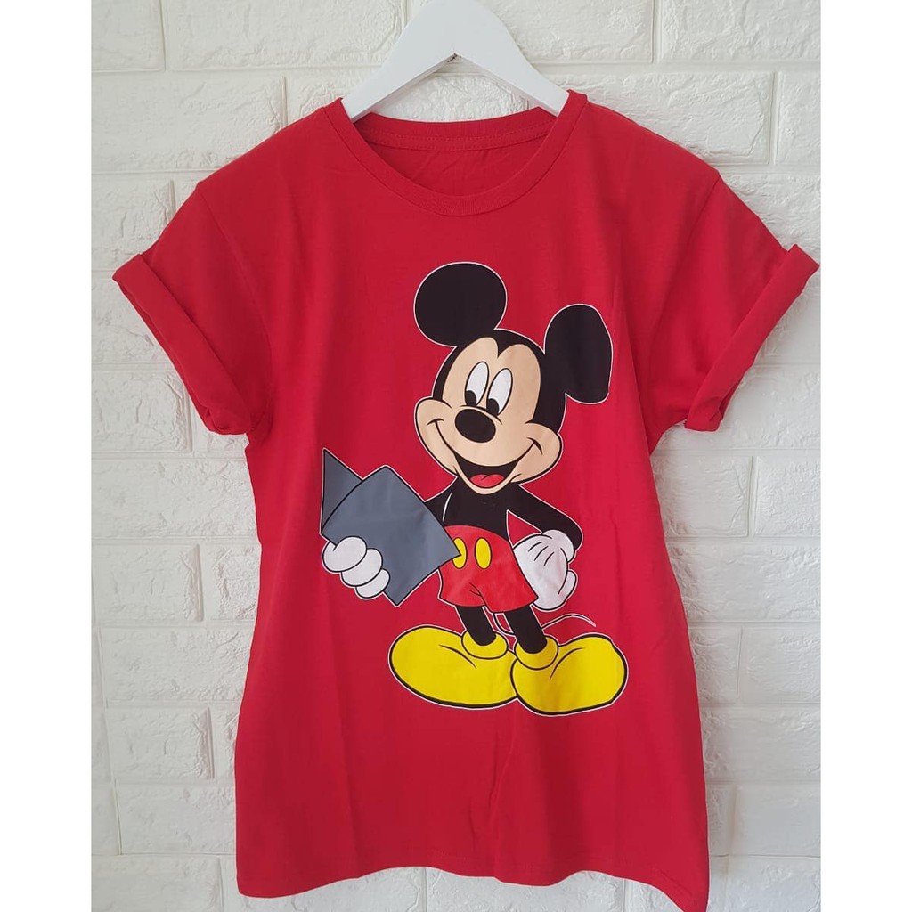 Kaos Mickey Mouse Pegang Buku Contekan