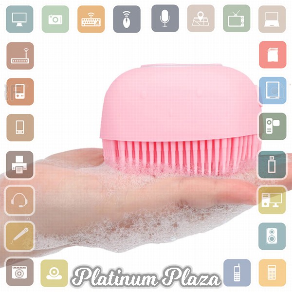 BWOHOPS Sikat Mandi Badan Bath Brush Soft Silicone with Soap Container 80ml - LDS17 - Tosca`43RO64-