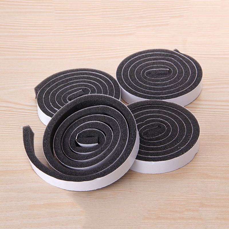 4rolls/set Foam Seal Tape Self-adhesive Door Window Sealing Strip Wind-proof Sound Insulation Tape Weather Stripping Strip