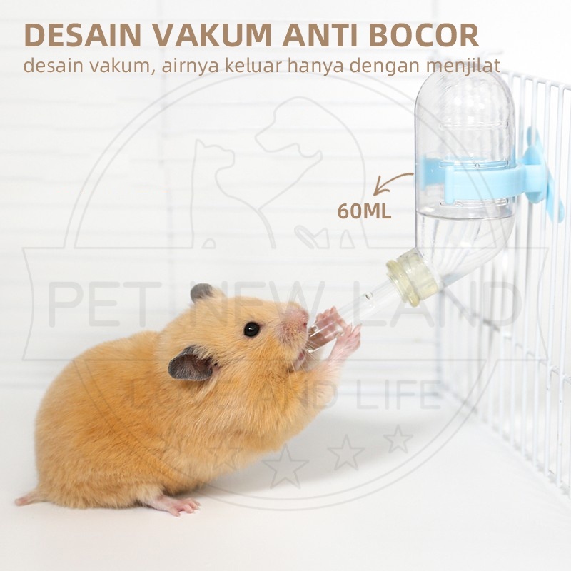 Botol Minum Dot 60ml Hamster Kelinci Landak Marmut Tempat Minum Otomatis Gantung Botol Plastik Mini Sugar Glider DRINKING BOTTLE Hewan Peliharaan