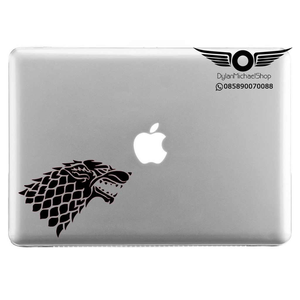 Stiker Laptop Game of Thrones Logo House Stark Emblem Sticker Wolf 2