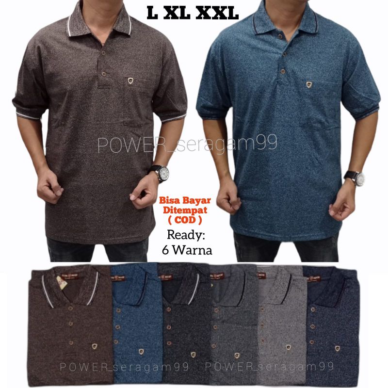 CUN NAM - Kaos kerah balok Bintik L XL XXL - Kaos kerah pria dewasa - kaos kerah bapak