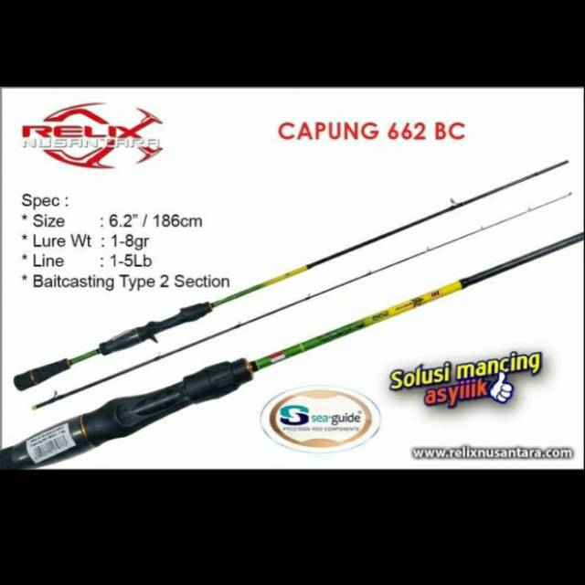 Rod BC RELIX NUSANTARA CAPUNG 662UL / 198cm (Line Test 1-5lbs)