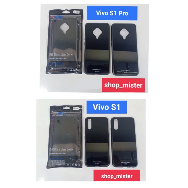 Case Softcase Ume Black Glass Anti Slip Anti Baret Vivo S1 Vivo S1 Pro