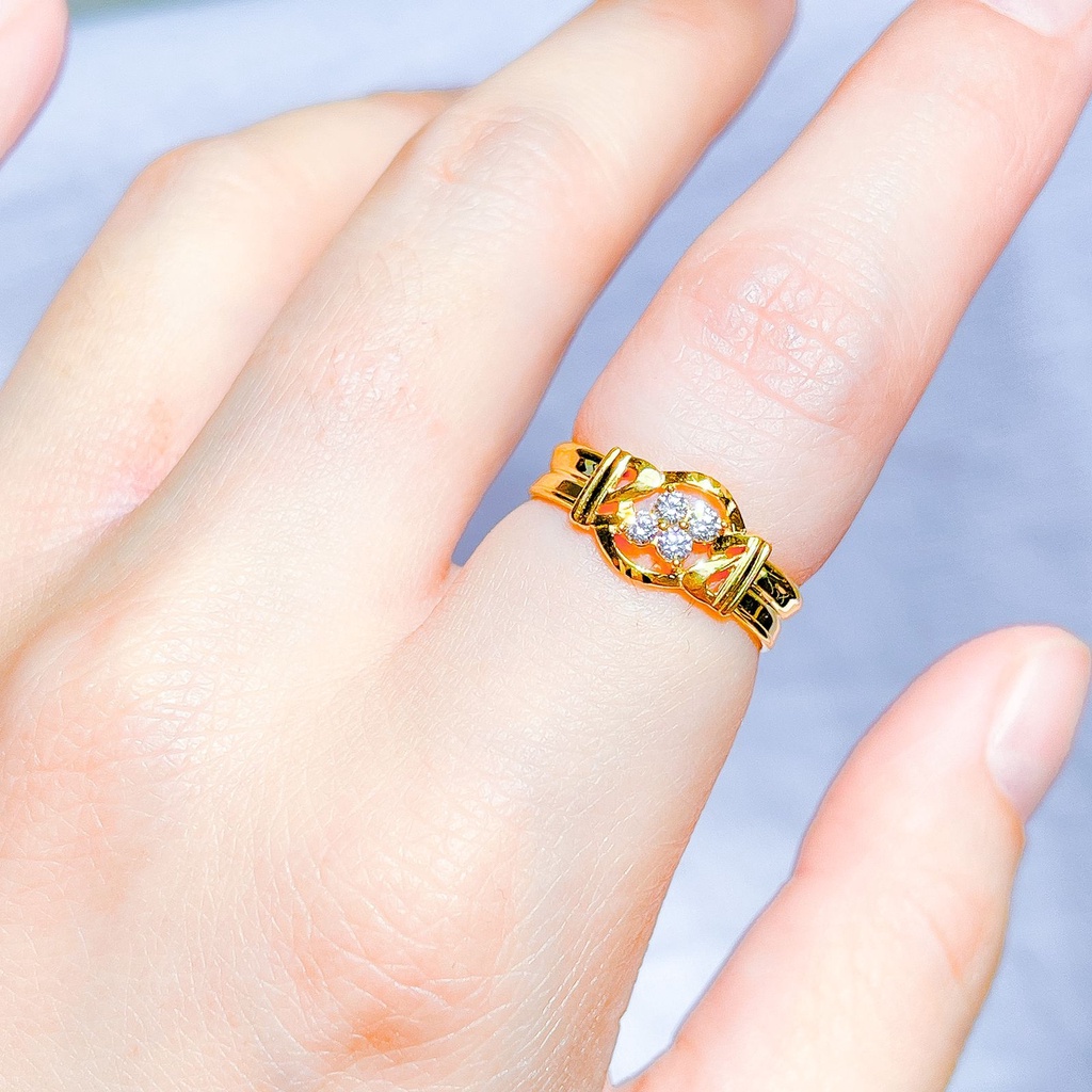 Cincin lebar anak dan dewasa emas asli kadar 700 70 16k love kupu bulat mariposa ringan 1 gram mas kuning permata bulat ukir kilat nampak besar