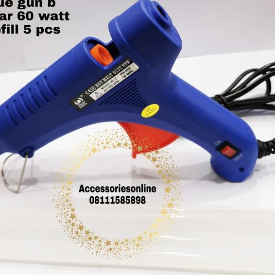 

PROMOO!!! Glue Gun Besar Saklar + Refil 5 Pcs lem tembak besar 30cm