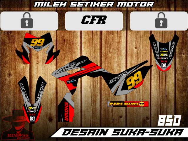 Decal stiker motor crf