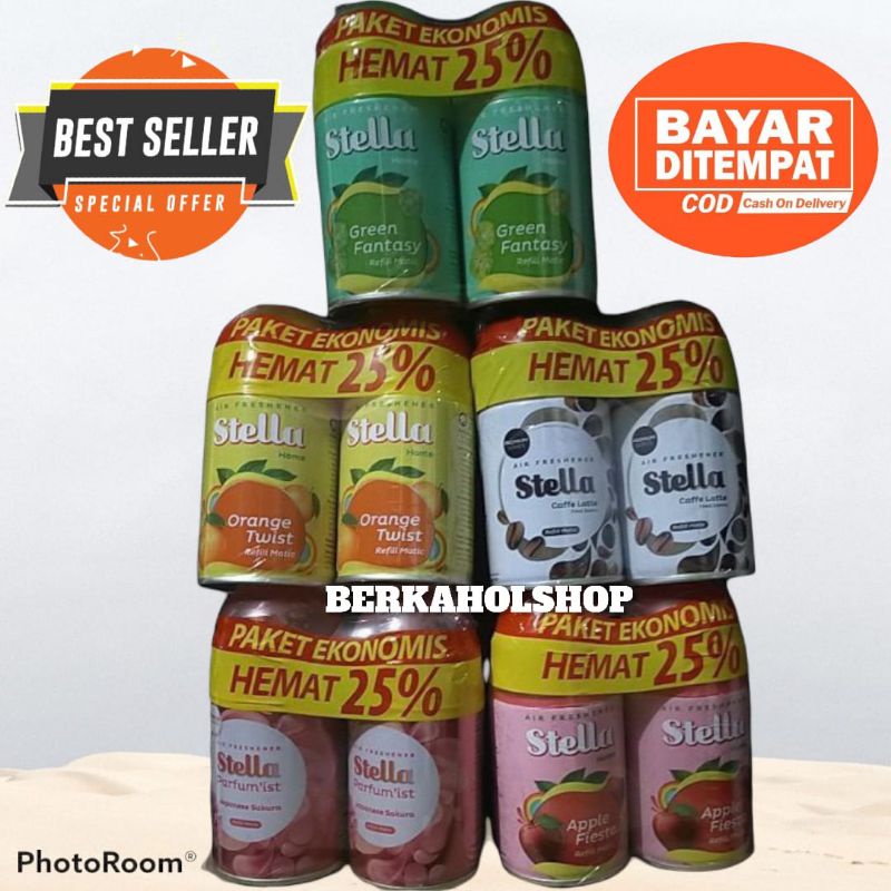 stella matic reffil paket ekonomis (2 x 225 ml)pengharum ruangan