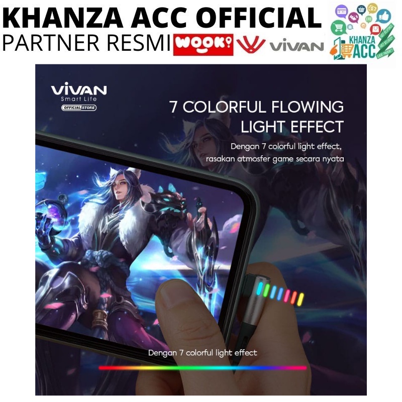 KHANZAACC Kabel Data Gaming VIVAN BWM100 / BWM100S Micro USB Fast Charging 2,4A