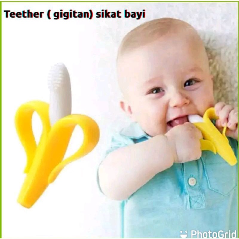 Sikat Gigi Bayi Banana Tooth Brush Murah Kekinian Gigitan Bayi Teether Lucu