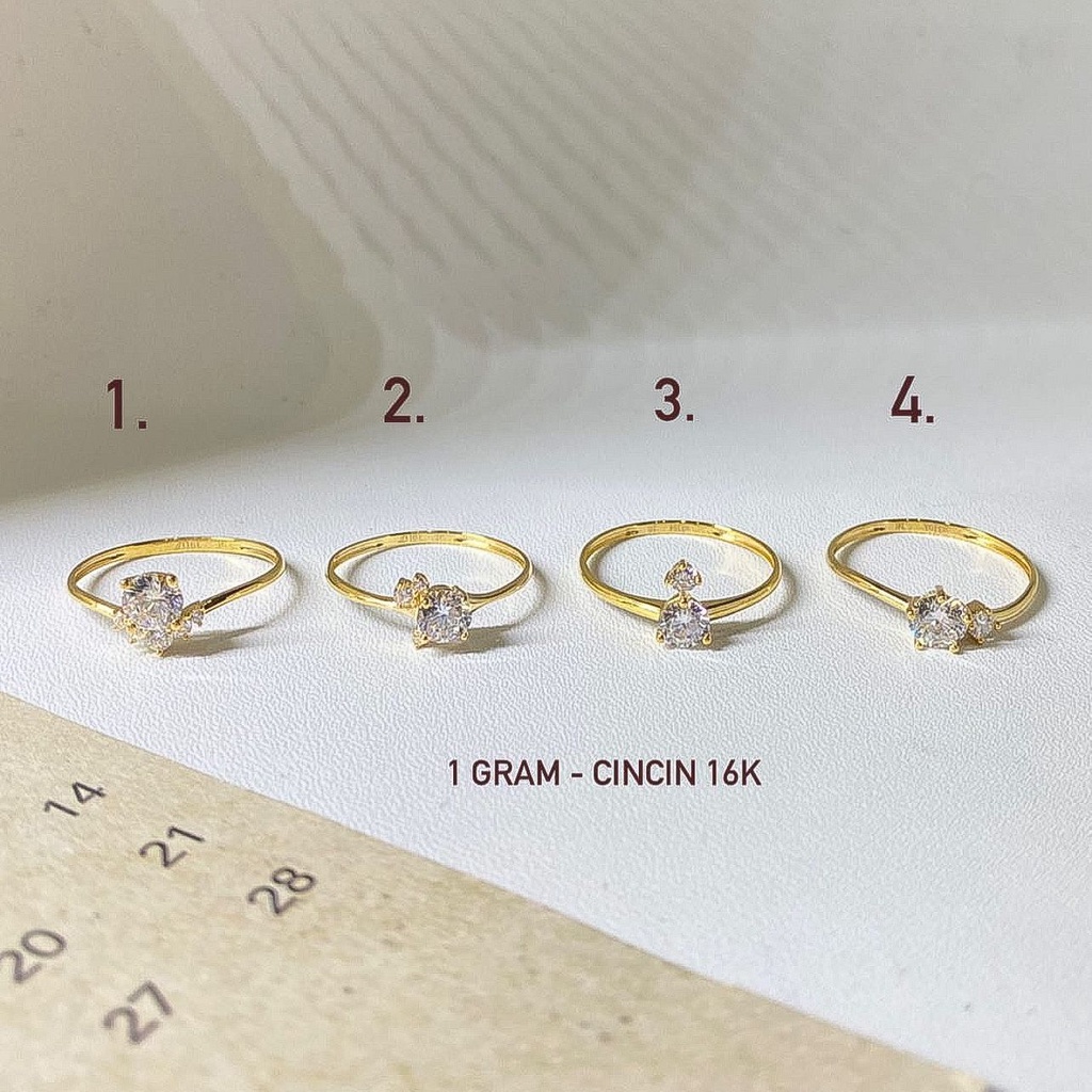 Cincin anak dan dewasa emas asli kadar 700 70 16k solitaire permata padat ringan list ring 1 satu gram gr nomor no 8 9 10 11 12 13 14 15 mas kuning gabung