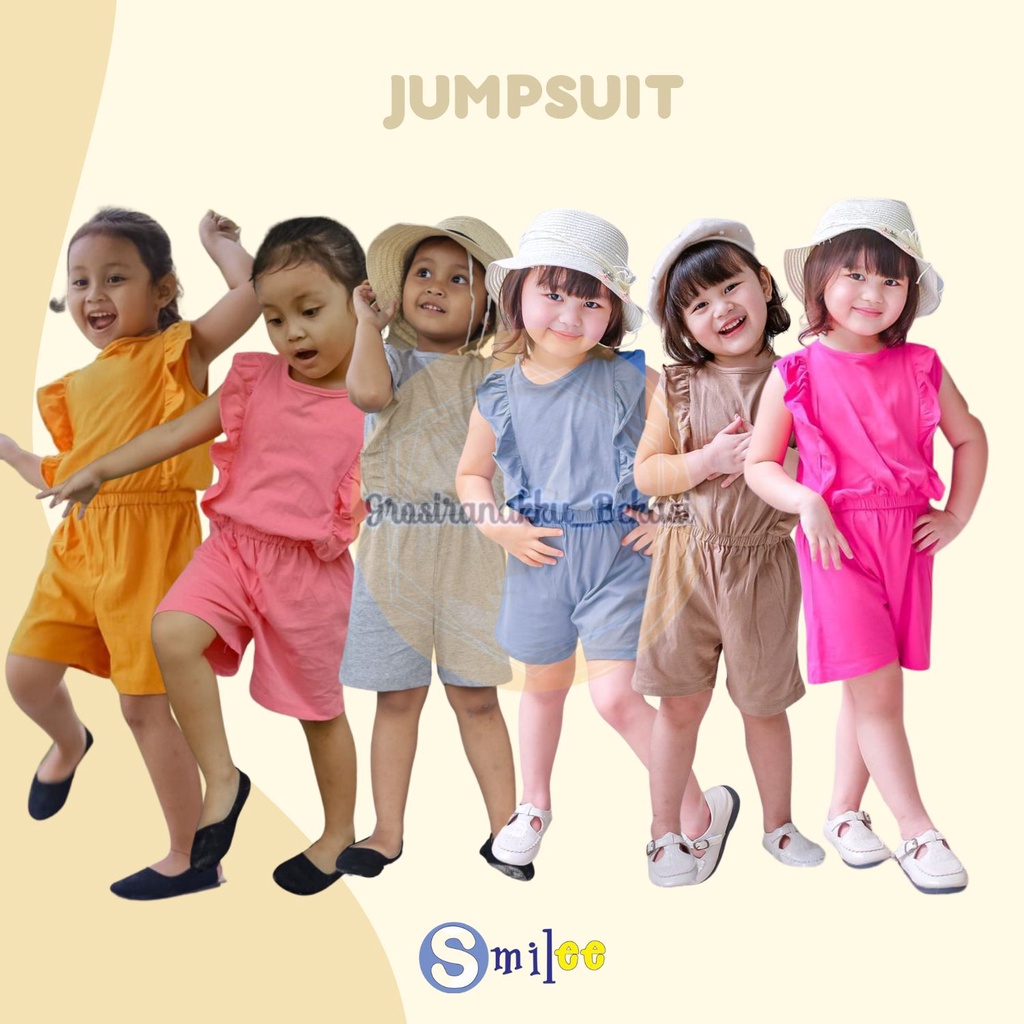 Jumpsuit Anak Smilee Nada Polos Mix Warna Size 1-5Tahun