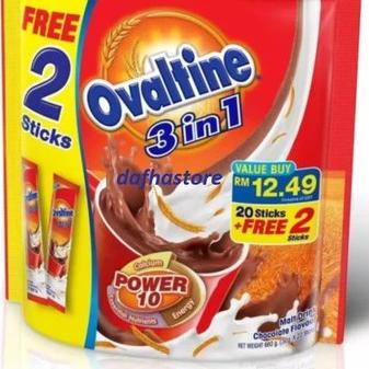 

Ovaltine 3 in 1 chocolate malt Thailand 20 stick free 2stick / Minuman seduhan ovaltine coklt