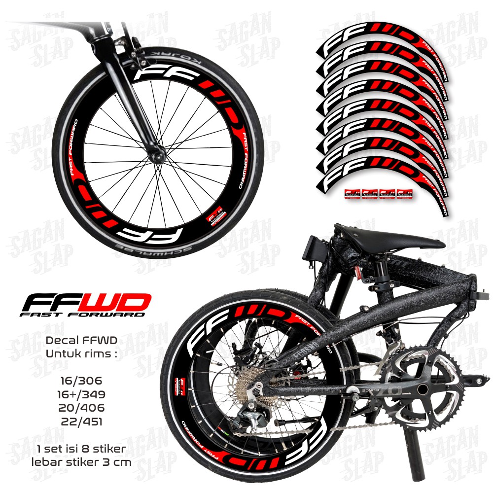 Decal Stiker FFWD 3 cm rim sepeda lipat minion seli