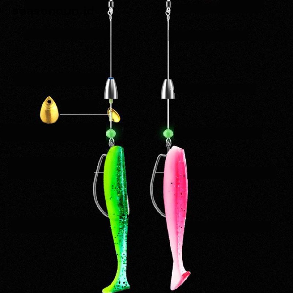 【seasonoun】 5pcs Dropshot Rig Rigged Tackle Combination Jig Head Fish Line Binded Hooks .