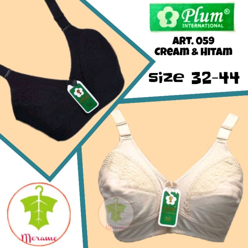 1pcs, PLUM 059 Coklat & Hitam, BRA BH, No 32-44