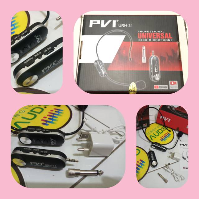 Mic wireless headset PVI URH31 memukau suaranya sensitif tangkapan nya jarak 30-50m