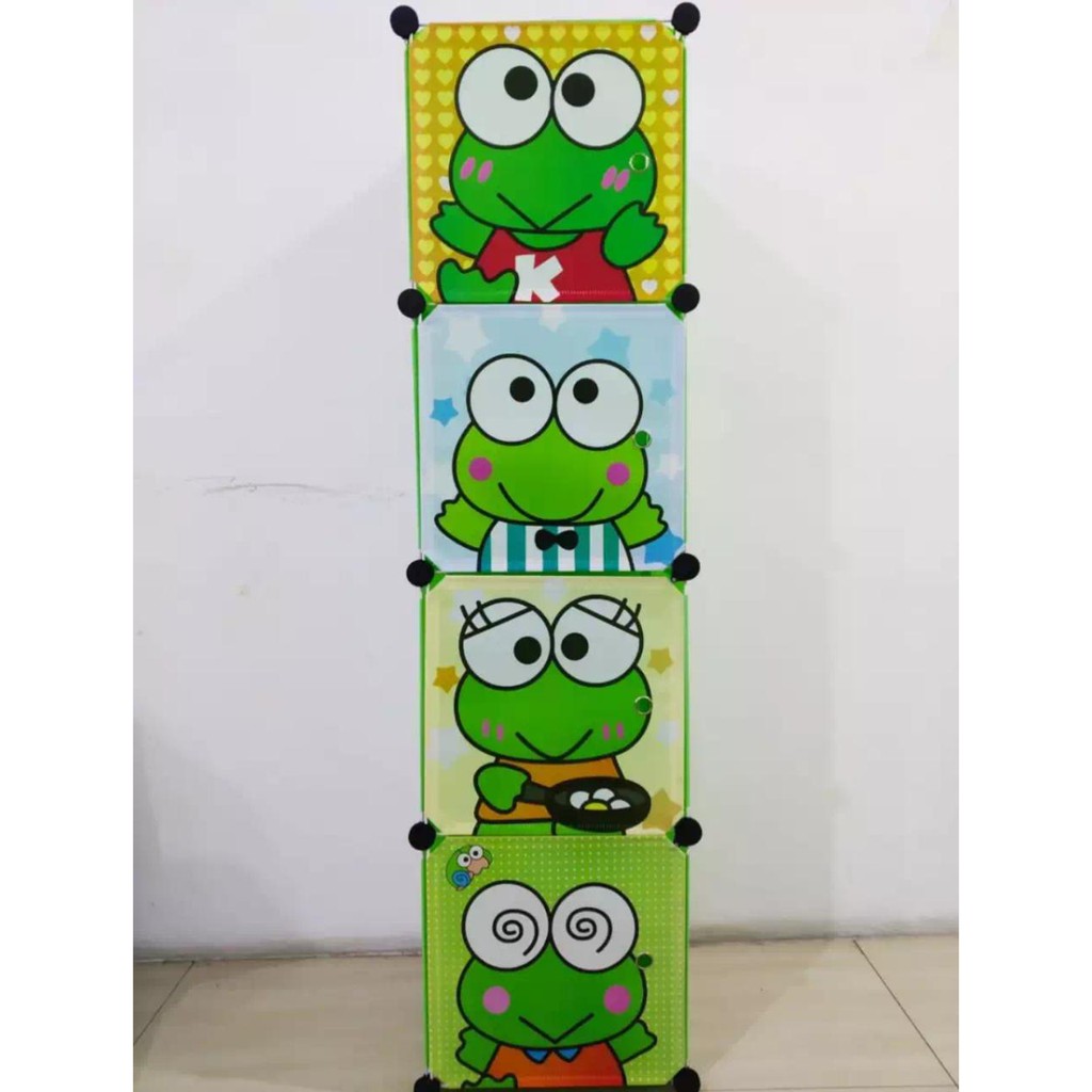 (4KG) SHENAR LEMARI KEROPPI LEMARI PAKAIAN LEMARI PLASTIK 1X4 SUSUN FREE ONGKIR / LEMARI PLASTIK / LEMARI KEROPPI / LEMARI ANAK