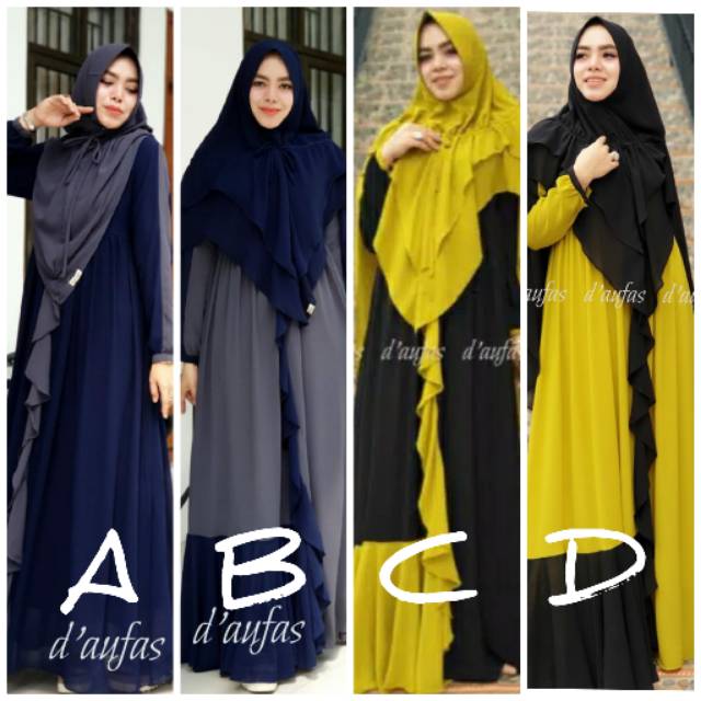Ready gamis SYAHLA SET SYARI by D'aufas