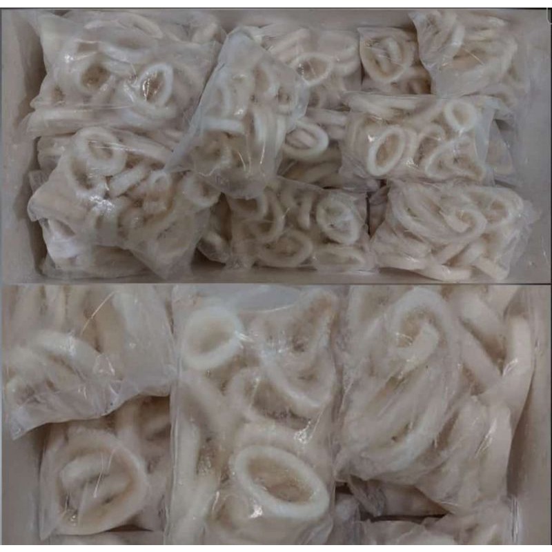 

cumi kupas bersih ring import 500 gram frozen food