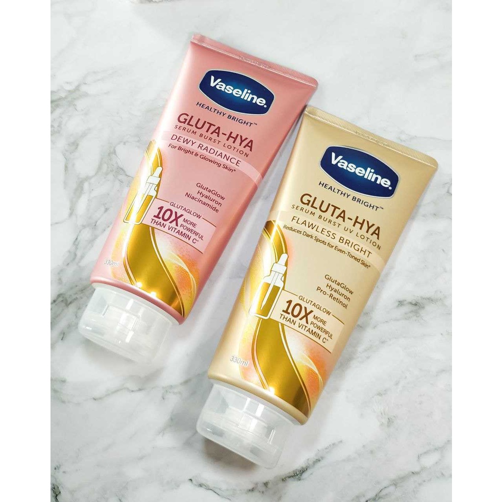 [READY SIAP KIRIM] VASELINE GLUTA HYA SERUM BURST UV BODY LOTION 330 ML 200 ML HEALTHY BRIGHT / HAND BODY