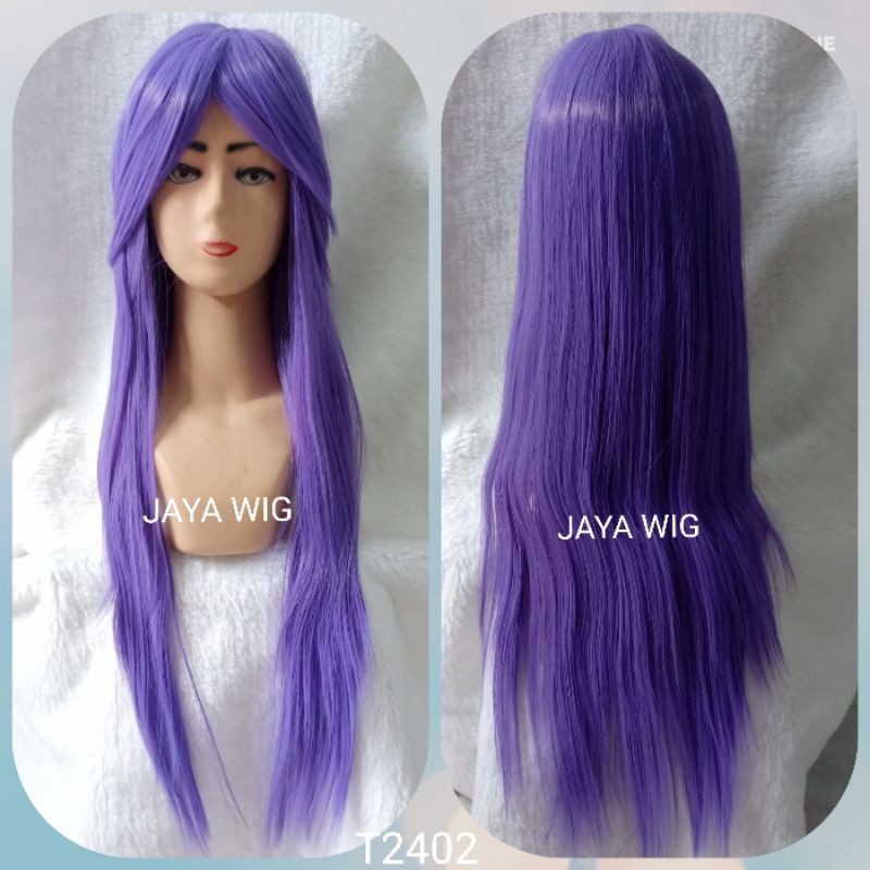 Wig Rambut Palsu Cosplay Lurus Panjang / Wig Warna Panjang