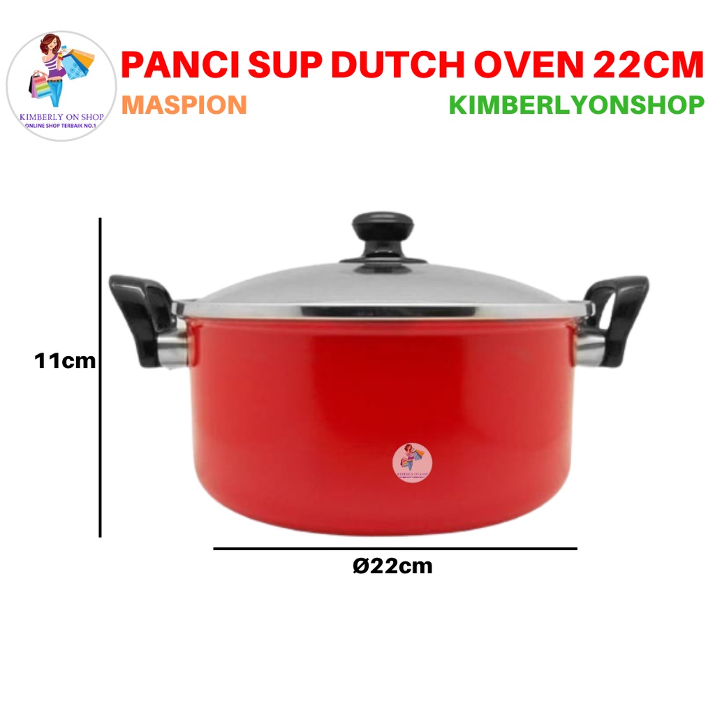 Panci Dutch Oven 22 cm Serbaguna Ebonit Maspion Anti Lengket