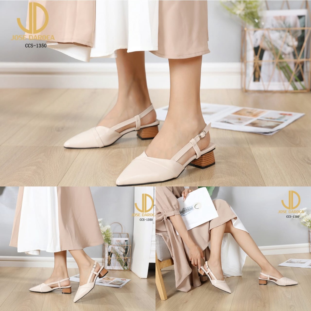 JOSE DAROCA Sepatu Slingback Block Heels Shoes #CCS-1350A# ORIGINAL