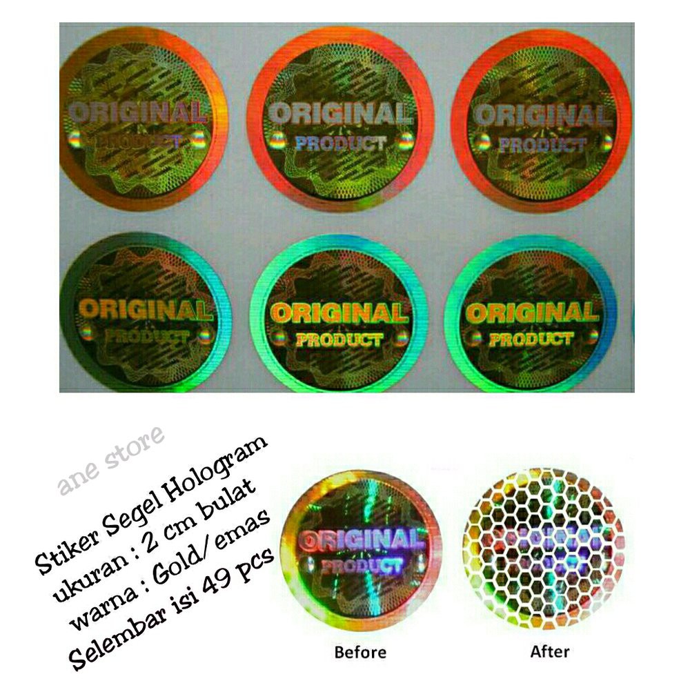 

Promo STIKER HOLOGRAM " ORIGINAL PRODUCT " WARNA GOLD UNTUK SEGEL PRODUCT terbaik