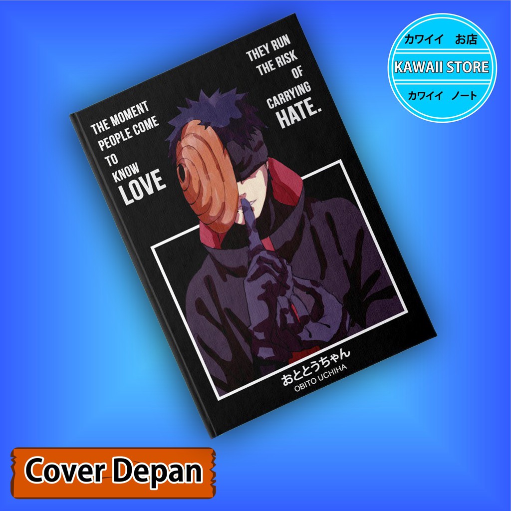 

Notebook / Pocket book Hard Cover Anime Naruto OBITO UCHIHA uk A5 & A6 / Notes Book