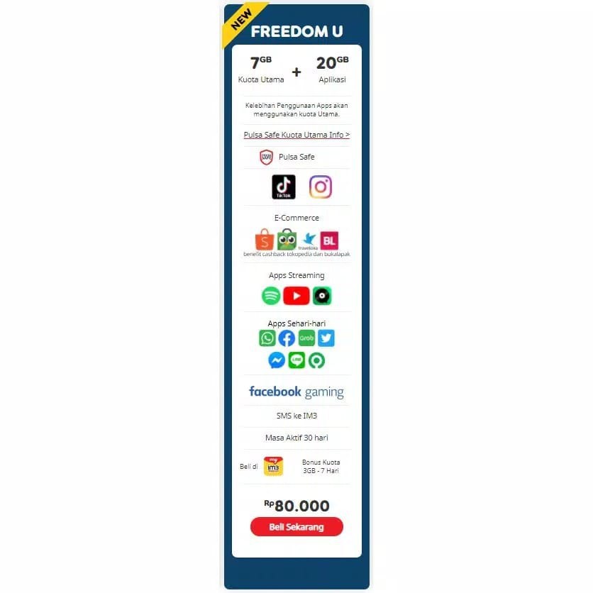 Inject Dan Voucher Indosat Freedom Unlimited Shopee Indonesia