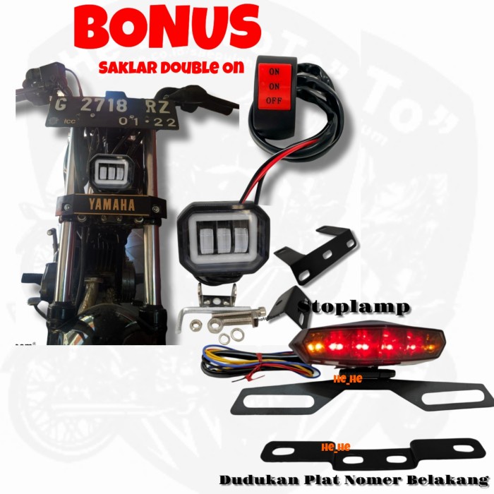 LED DAYMAKER RX KING+KUMIS+STOPLAMP PLAT NOMER ATAS LAMPU DEPAN RX ALL LAMPU LENSA RX KING LAMPU DAY