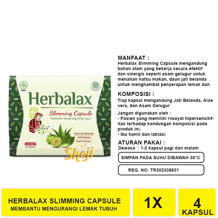 HERBALAX SLIMMING CAPSULE 1 STRIP ISI 4 KAPSUL