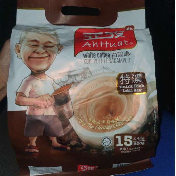 

AH HUAT White Coffee EXTRA RICH kopi Import MALAYSIA ( 15 sachets ) 600gr