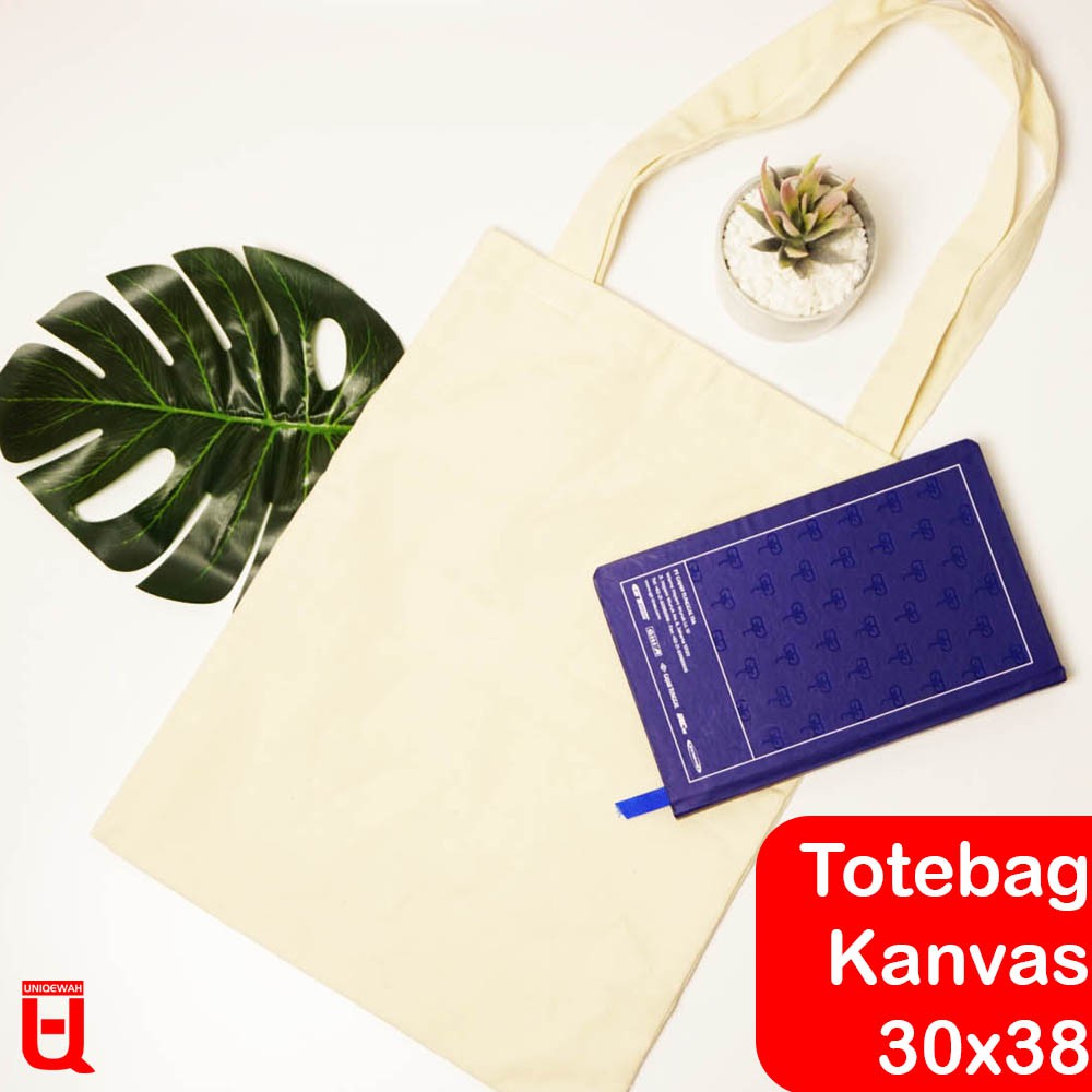 Totebag Medium Kanvas Polos Premium (Tas Belanja Goodie Bag Tas Laundry)