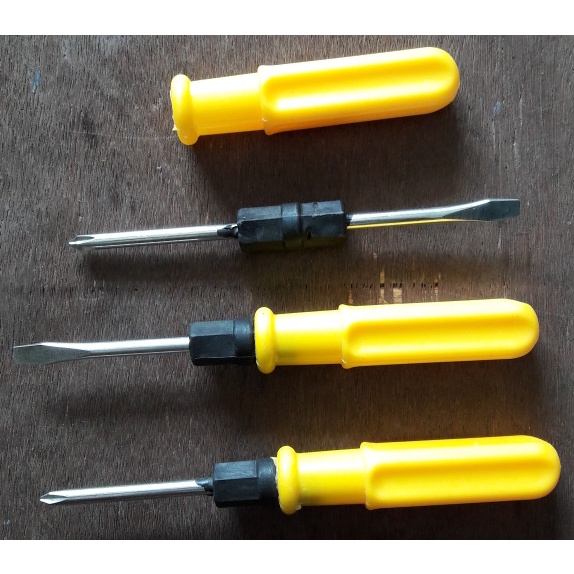 Multi way screwdriver 3 inci Obeng bolak balik warna warni magnet 3 in